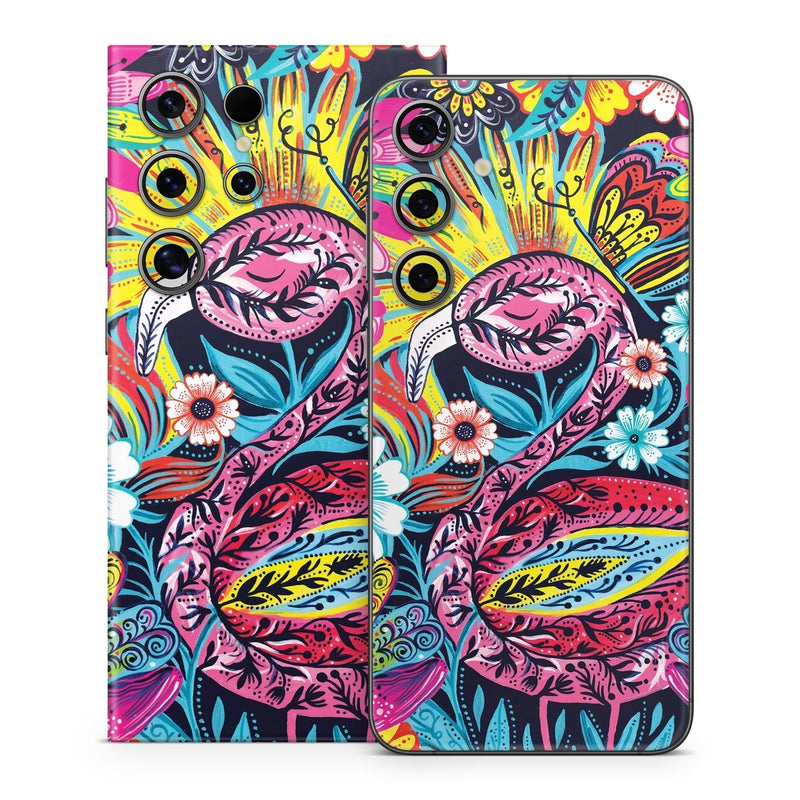 SGS24-FLASHYFLAMINGO Samsung Galaxy S24 Skin - Flashy Flamingo -  Decal Girl