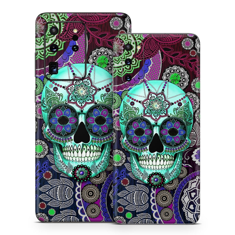 SGS20-SUGSKLSOMB Samsung Galaxy S20 Skin - Sugar Skull Sombrero -  Decal Girl