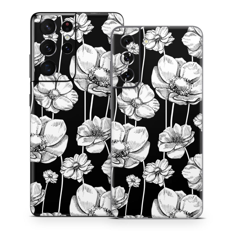 SGS21-STRIPEDBLOOMS Samsung Galaxy S21 Skin - Striped Blooms -  Decal Girl