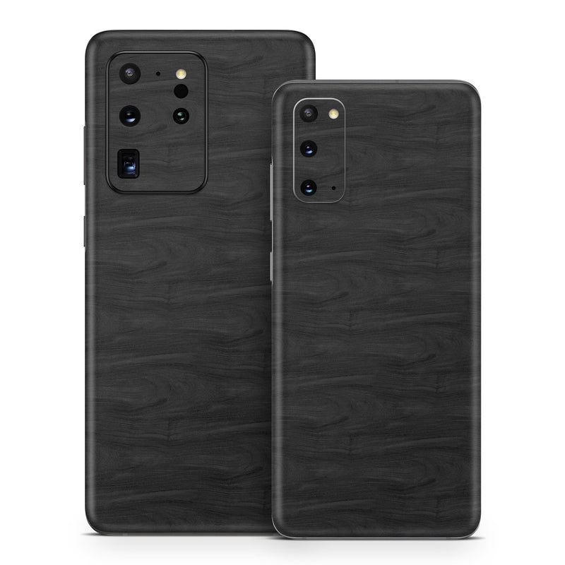 SGS20-BLACKWOOD Samsung Galaxy S20 Skin - Black Woodgrain -  Decal Girl