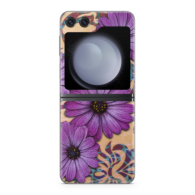 SGZFLP5-DAISDAM Samsung Galaxy Z Flip5 Skin - Daisy Damask -  Decal Girl