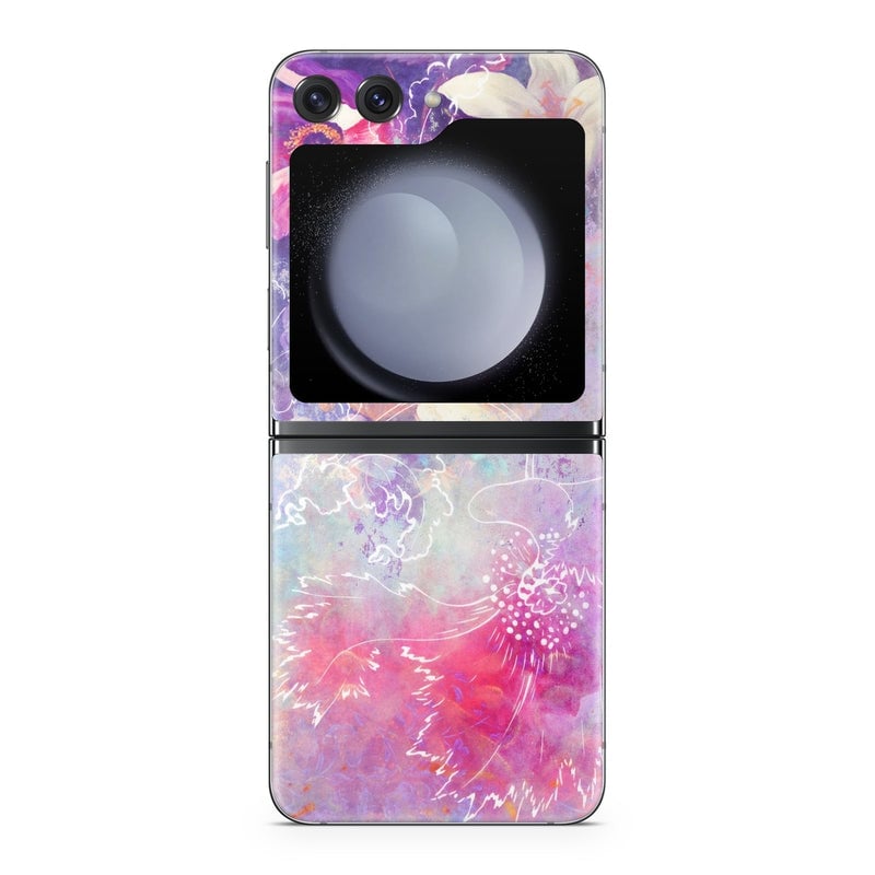 SGZFLP5-SKFLILY Samsung Galaxy Z Flip5 Skin - Sketch Flowers Lily -  Decal Girl