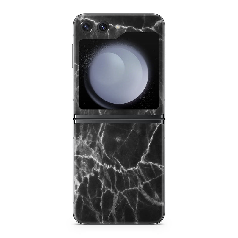 SGZFLP5-BLACK-MARBLE Samsung Galaxy Z Flip5 Skin - Black Marble -  Decal Girl