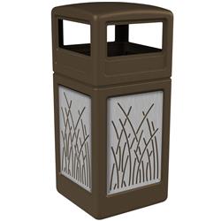 42 gal Stainless Steel Reeds Dm Lid, Brown