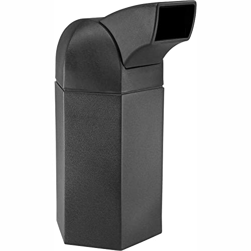 73780199 50 gal PolyTec Series Hex Waste Container with Drive-Thru Dome Lid, Black
