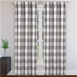 Picture of Blackout 365 AARO 16144D-12 37 x 84 in. Aaron Buffalo Check Window Curtain Set&#44; Grey