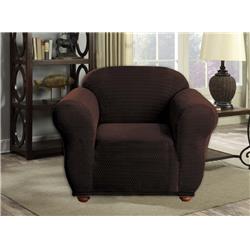 Picture of Quick Fit HACC1=6 /10220 Reversible Sofa Cover  Couch Covers - Water Resistant Furniture Slipcover Great For Kids  Dogs  Pets - Velvet Stretch - Chair - Brown