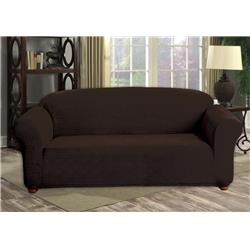 Picture of Quick Fit HACC3=6 /10222 Reversible Sofa Cover  Couch Covers - Water Resistant Furniture Slipcover Great For Kids  Dogs  Pets - Velvet Stretch - Sofa - Brown