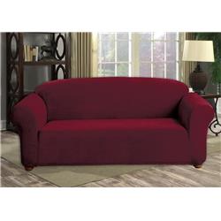 Picture of Quick Fit HACM3=6 /10225 Reversible Sofa Cover  Couch Covers - Water Resistant Furniture Slipcover Great For Kids  Dogs  Pets - Velvet Stretch - Sofa - Burgundy Red
