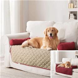 Picture of Duck River WUBBA 11426D=12 Sofa Cover Pet Bed Mattress For Dogs &amp; Cats - Reversible Solid - 21 x 34 - Burgundy Red &amp; Beige