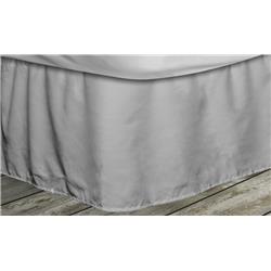 Picture of Quick Fit FRBGY=12 /14974 Pleated Bedskirt With Elastic Fastener For Bedding - Solid - Standard Size - Grey