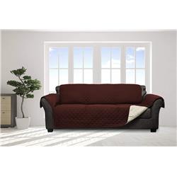 Picture of Quick Fit REYNOLD 5217 110 x 70.5 in. Reynold Reversible Water Resistant Sofa Cover with Pockets&#44; Burgundy Red & Beige