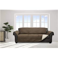 Picture of Quick Fit REYN 15668D-6 110 x 70.5 in. Reynold Reversible Water Resistant Sofa Cover with Pockets&#44; Brown & Beige