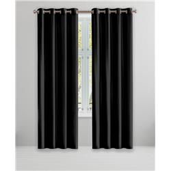 Picture of Blackout 365 IRQBK-12-17033 84 in. Irena Grommet Panel Window Curtain Panel Set&#44; Black - Pack of 2