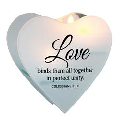 MCHPH06S Glass Wall Tealight Col. 3:14 Love Binds