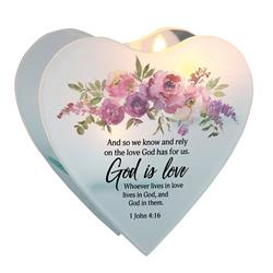 MCHPH08S Glass Wall Tealight 1John 4:16 We Know