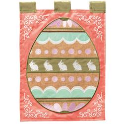 M011798 Flag Easter Egg Burlap Polyester 13x18