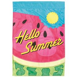 M011802 Flag Watermelon Hello Summer 13x18