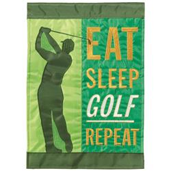 M011767 Flag Eat Sleep Golf Repeat 13x18