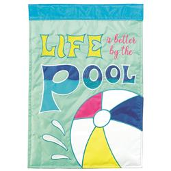 M011779 Flag Life Is Better By The Pool 13x18