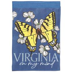 M011782 Flag Virginia On My Mind Burlap 13x18