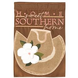 M011783 Flag Texas Hat Magnolia Burlap 13x18