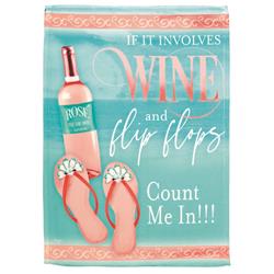 M080207 Flag Wine Flip Flops Polyester 13x18