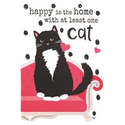 M080208 Flag Cat Happy Is The Home 13x18