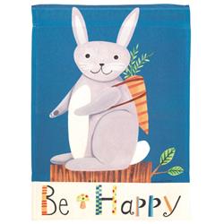 M080225 Flag Bunny Be Happy Polyester 13x18