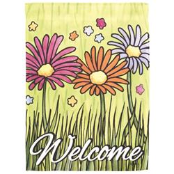M070189 Flag Welcome Daisies Polyester 30x44