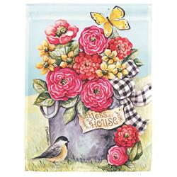 M070211 Flag Bless This House Flowers 30x44