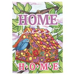 M080187 Flag Birdhouse Home Sweet 13x18