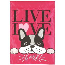 M001755 Flag Live Love Bark Polyester 29x42