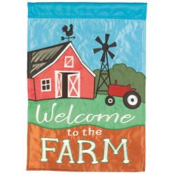 M001762 Flag Welcome To The Farm Polyester 29x42