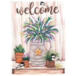 M080226 Flag Chickadee Welcome Polyester 13x18