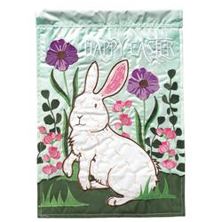 M011736 Flag Rabbit Happy Easter Polyester 13x18
