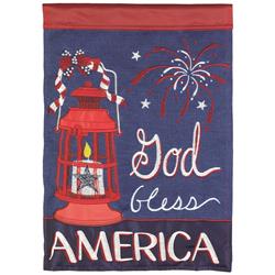 M011741 Flag God Bless America Lantern 13x18