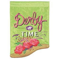 M011751 Flag Derby Time Shaped Polyester 13x18