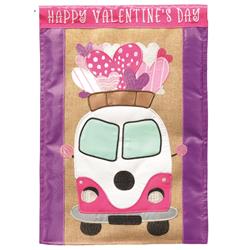 M011726 Flag Happy Valentine Day Bus 13x18