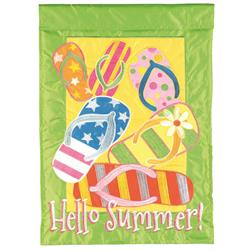 M001778 Flag Hello Summer Flip Flops 29x42