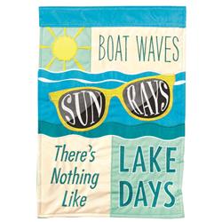 M001780 Flag Boat Waves Sun Rays Polyester 29x42