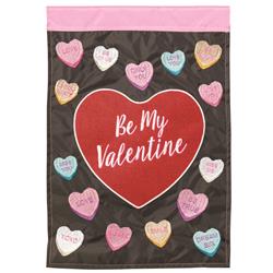 M011721 Flag Candy Hearts Burlap Polyester 13x18