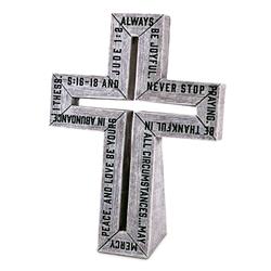 11317 Tabletop Cross Rustic Finish Be Joyful