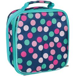 Picture of DICKSONS CC-LB1002-CG Teal Navy Polka Dot Lunch Bag