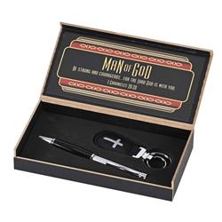 W-425 Pen/Key Set Man Of God Black