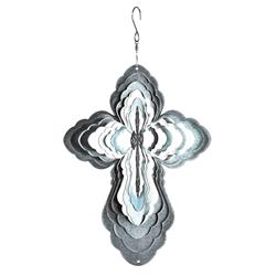 WS-6 Wind Spinner Cross Green Lines Steel 12H