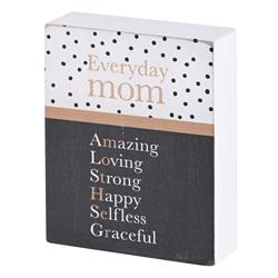 TPLK34-329 Tabletop Plaque Everyday Mom White 3x4