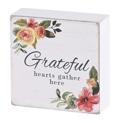 TPLK33-249 Tabletop Plaque Grateful Hearts 3x3