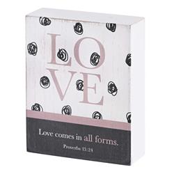 TPLK34-328 Tabletop Plaque Love Proverbs 13:24 3x4