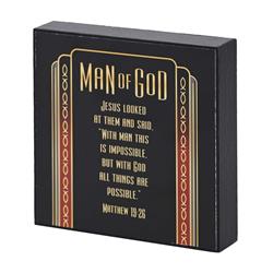 PLK44-133 Tabletop Plaque Man Of God Matthew 19:26